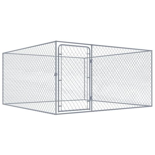 Outdoor Dog Kennel Galvanized Steel 6.6'x6.6'x3.3'