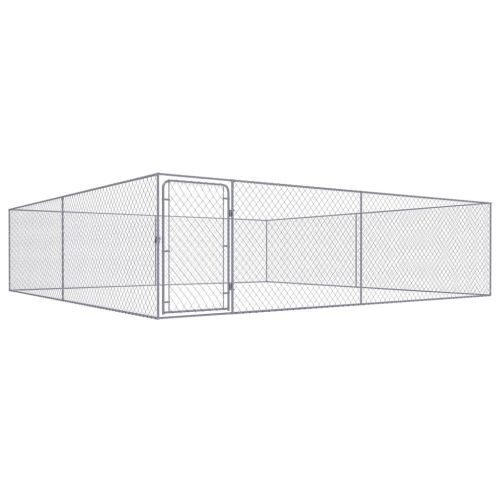 Outdoor Dog Kennel Galvanized Steel 13.1'x13.1'x3.3'