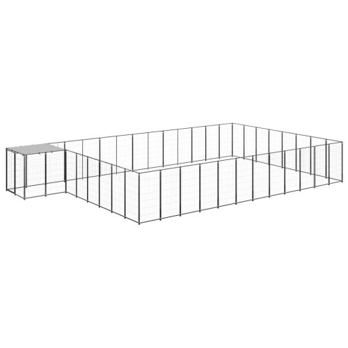 Dog Kennel Black 325.6 ftÂ² Steel